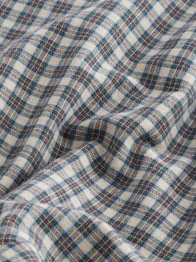 Neutral/Grey Signature Brushed Woven Check Pyjama Bottoms - Image 6 of 6