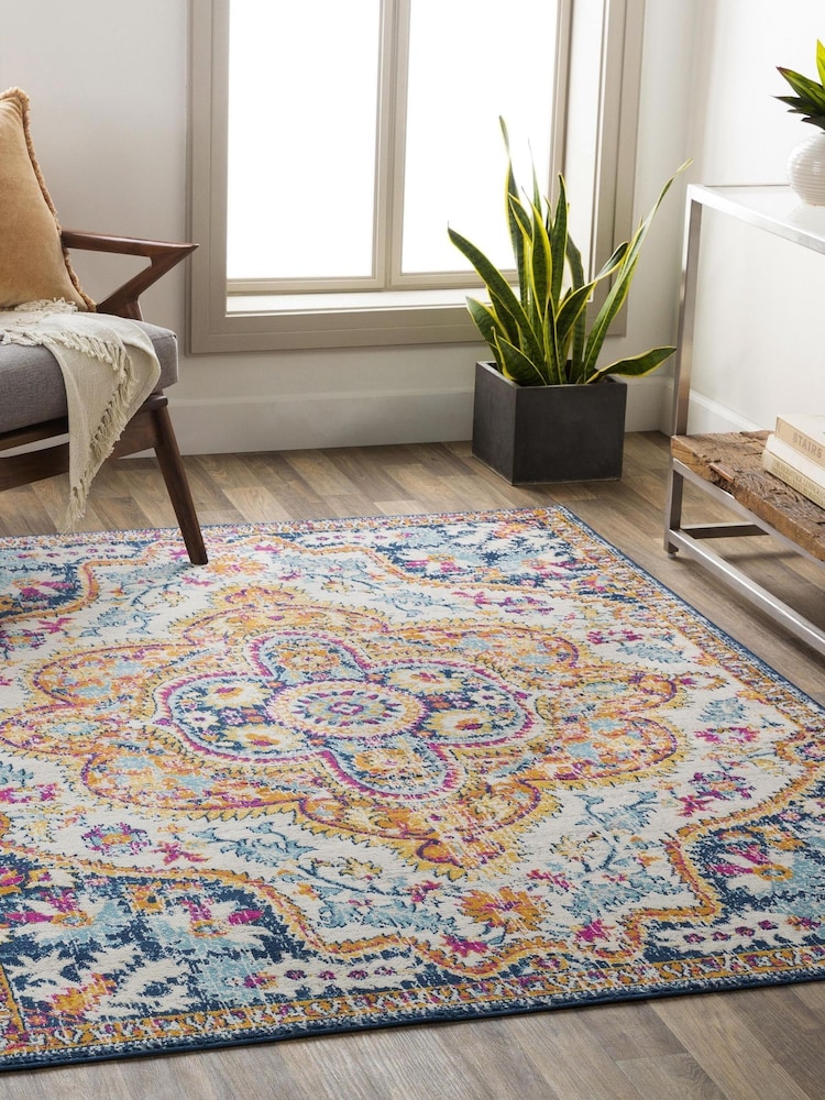 LIVABLISS Blue Floransa Vintage Traditional Boho Rug - Image 2 of 6 LIVABLISS Blue Floransa Vintage Traditional Boho Rug - Image 2 of 6