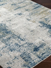 LIVABLISS Blue San Francisco Abstract Modern Marble Rug - Image 5 of 6