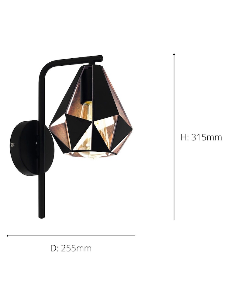 Eglo Black Carlton 4 Wall Light - Image 4 of 4