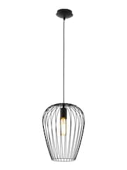 Eglo Black Newtown Large Caged Ceiling Light Pendant - Image 2 of 3