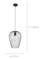 Eglo Black Newtown Large Caged Ceiling Light Pendant - Image 3 of 3