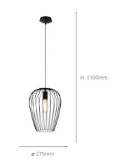 Eglo Black Newtown Large Caged Ceiling Light Pendant - Image 4 of 5