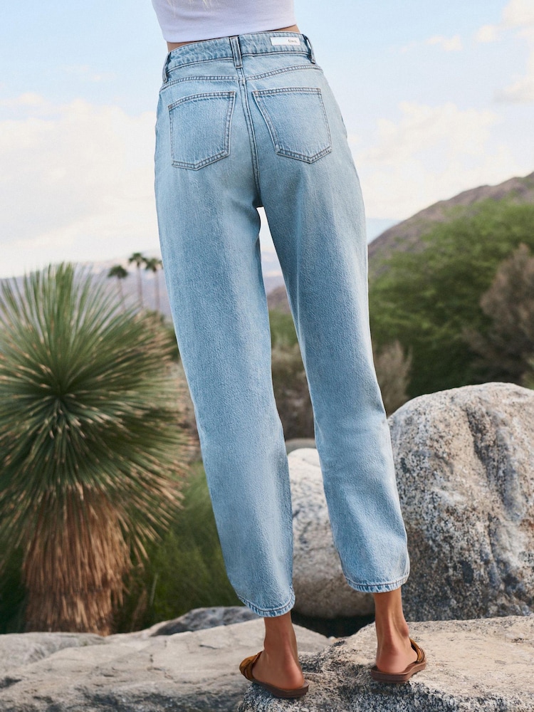 Bleach Denim Button Front Wide Ankle Leg Jeans - Image 2 of 3