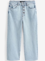 Bleach Denim Button Front Wide Ankle Leg Jeans - Image 3 of 3