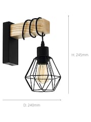 Eglo Black Townshend 5 Caged Wall Light - Image 4 of 5