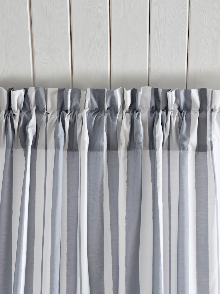 Shabby Chic by Rachel Ashwell® Watercolour Stripe Slot Header Lined Curtains - Image 4 of 4
