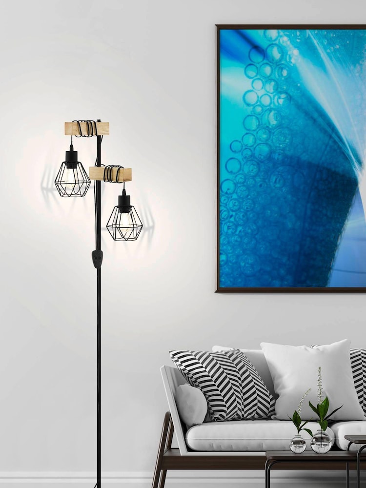 Eglo Black Townshend 5 Caged Floor Lamp - Image 1 of 5