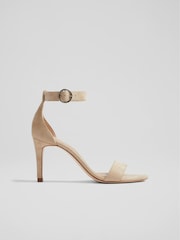 LK Bennett Natural Suede Single Strap Sandals - Image 1 of 4