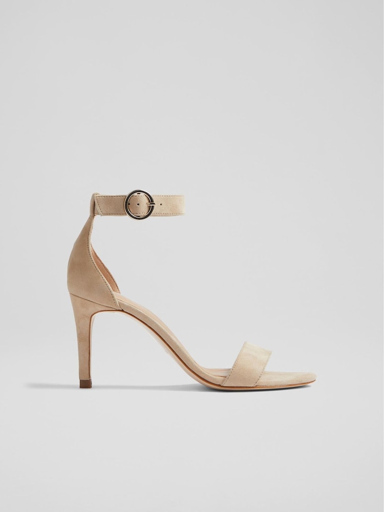 LK Bennett Natural Suede Single Strap Sandals - Image 1 of 4