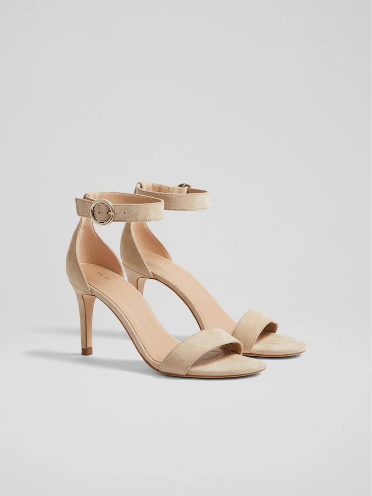 LK Bennett Natural Suede Single Strap Sandals - Image 2 of 4