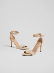 LK Bennett Natural Suede Single Strap Sandals - Image 3 of 4