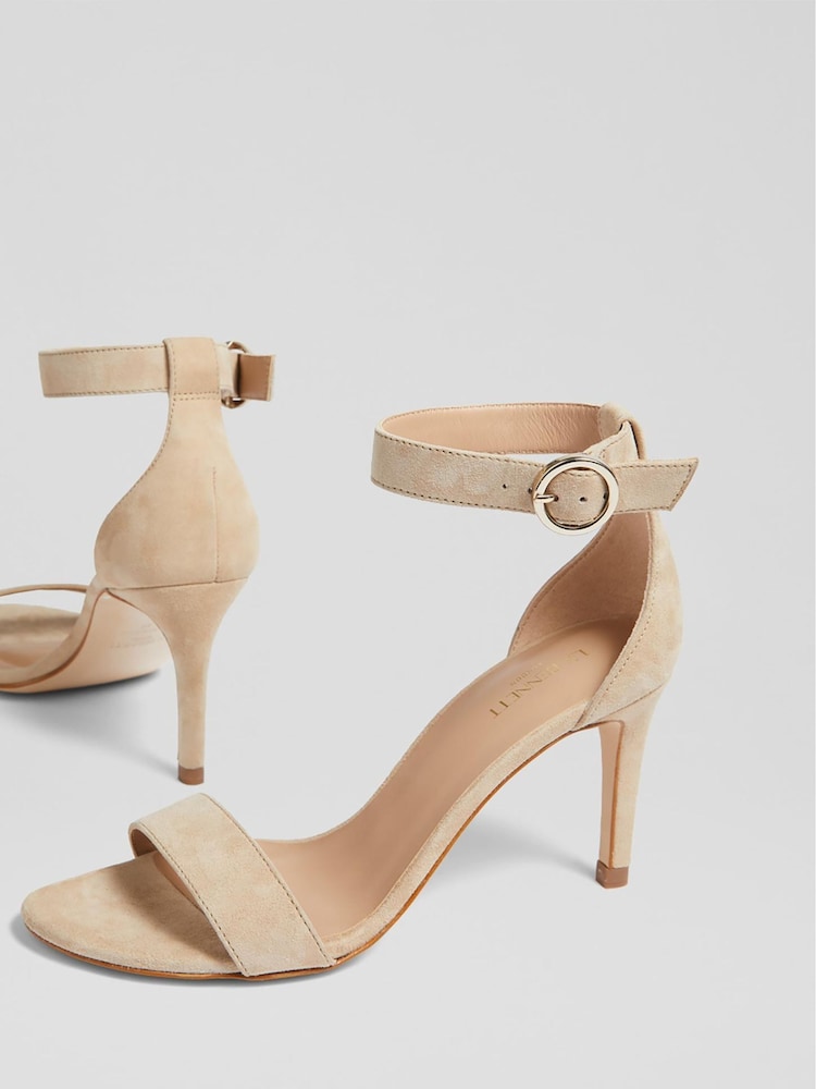LK Bennett Natural Suede Single Strap Sandals - Image 4 of 4