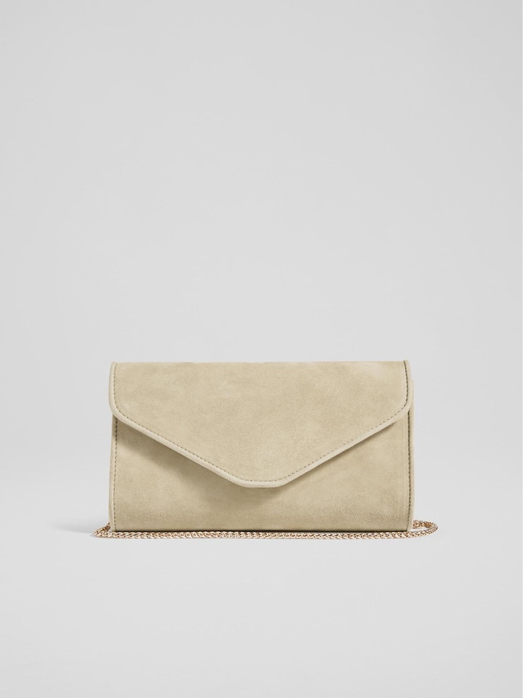 LK Bennett Natural Suede Clutch Bag - Image 1 of 3