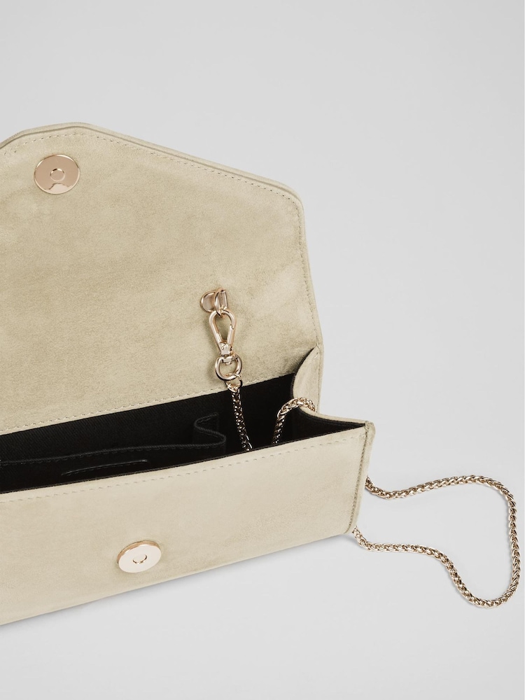 LK Bennett Natural Suede Clutch Bag - Image 3 of 3