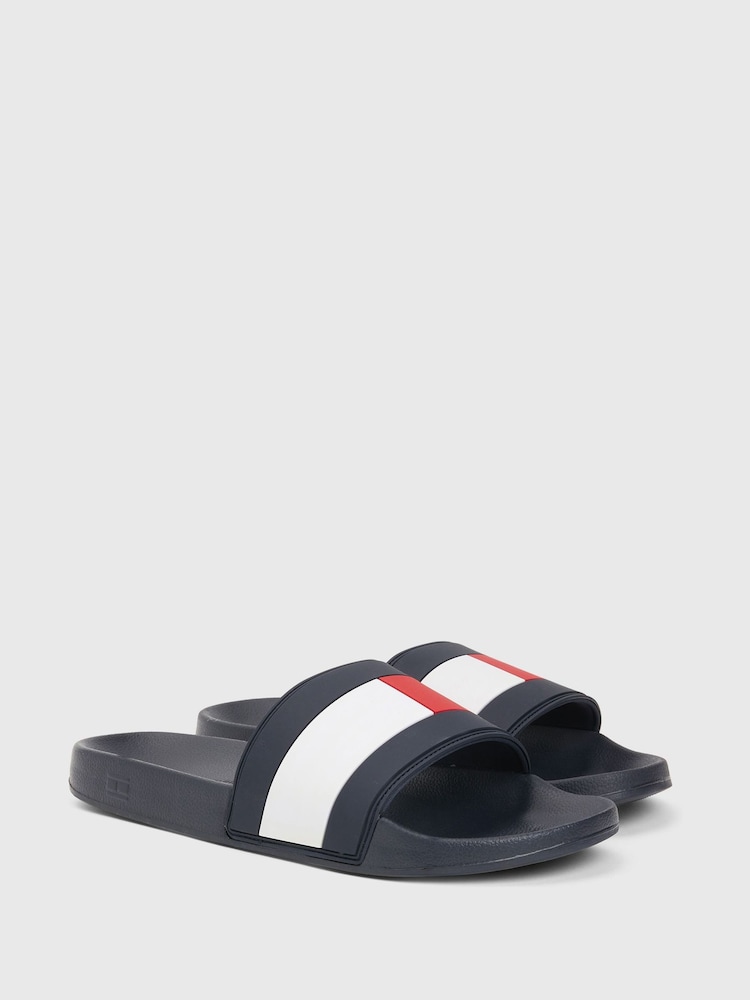 Tommy Hilfiger Blue Flag Pool Sliders - Image 1 of 5