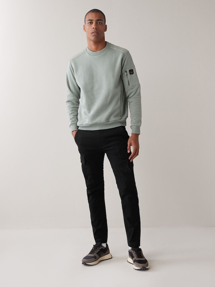 Noir - Slim Fit (Slim Fit) - Pantalon cargo stretch en coton - Image 4 of 6