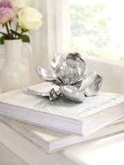 Silver Decorative Flower Ornament - Image 1 of 4