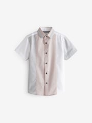Neutral Short Sleeve Colourblock Shirt (3-16yrs) - Image 1 of 2