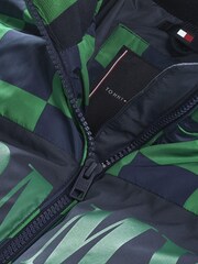 Tommy Hilfiger Green Checkerboard Puffer Jacket - Image 3 of 8