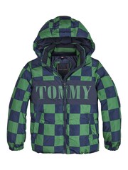 Tommy Hilfiger Green Checkerboard Puffer Jacket - Image 6 of 8
