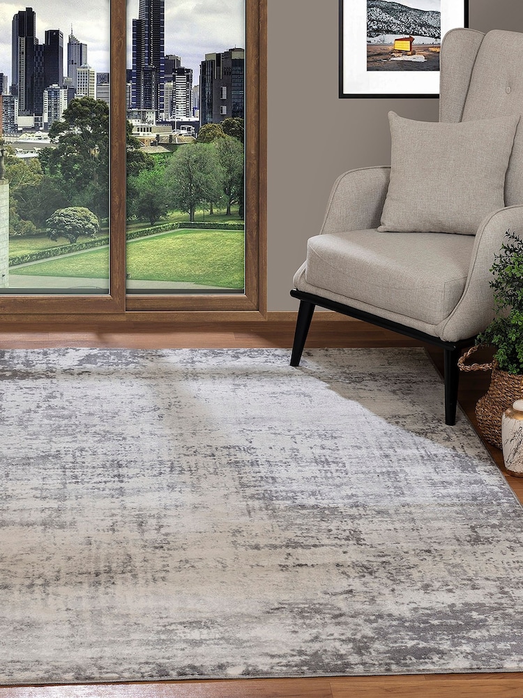 LIVABLISS Grey Floransa Abstract Modern Marble Rug - Image 2 of 6