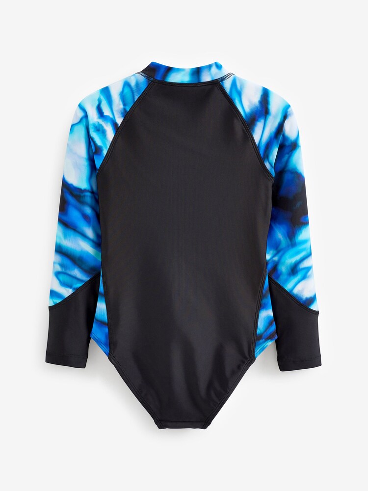 Blue/Black Long Sleeved Swimsuit (3-16yrs) - Image 6 of 6