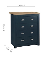 Birlea Navy Blue Highgate 4 Drawer Chest - Image 7 of 7