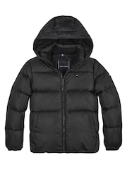 Tommy Hilfiger Boys Black Essential Removable Hood Puffer Jacket - Image 1 of 3