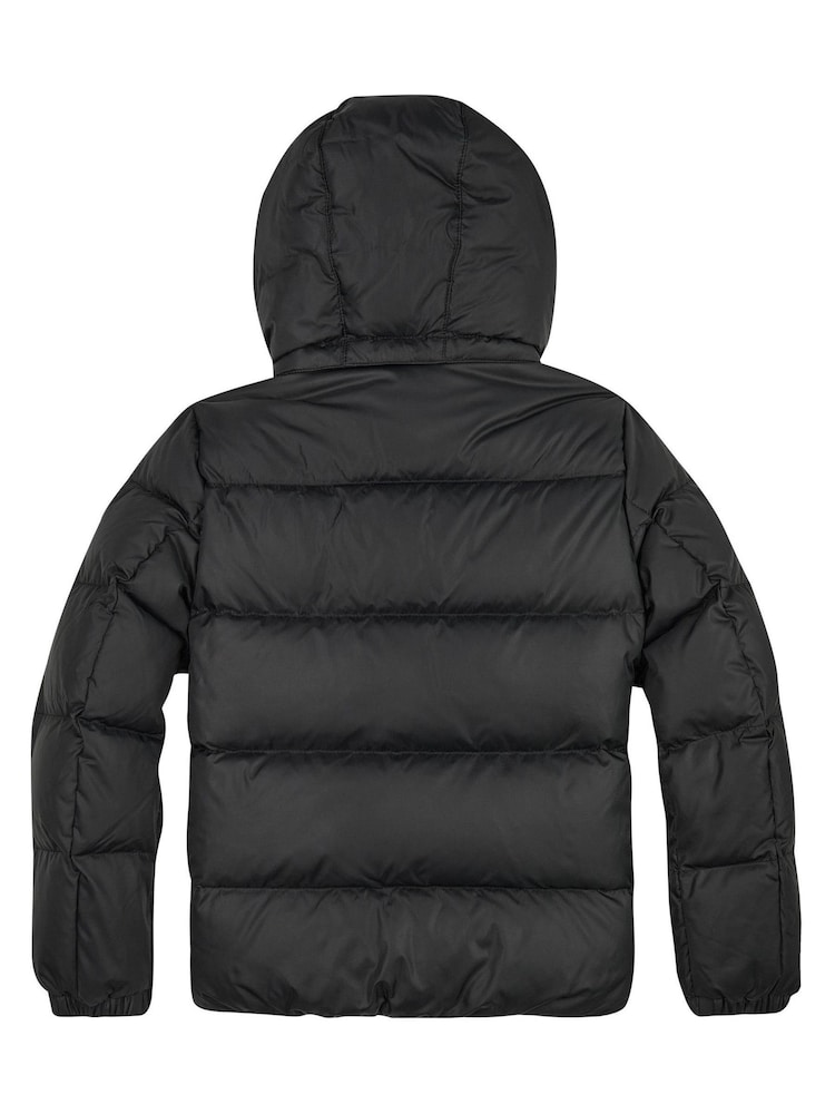 Tommy Hilfiger Boys Black Essential Removable Hood Puffer Jacket - Image 2 of 3