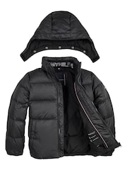 Tommy Hilfiger Boys Black Essential Removable Hood Puffer Jacket - Image 3 of 3