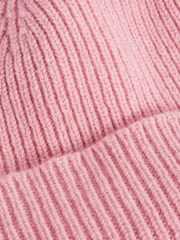 Reiss Blush Picton Ribbed Wool Beanie - Image 4 of 4