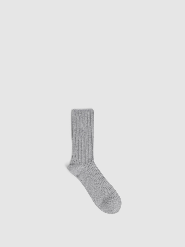 Reiss Grey Melange Corby Wool Cashmere Blend Socks - Image 2 of 3