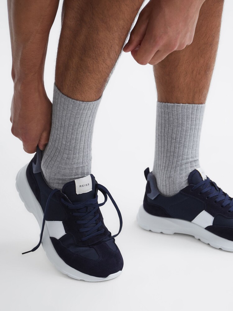 Reiss Grey Melange Corby Wool Cashmere Blend Socks - Image 3 of 3