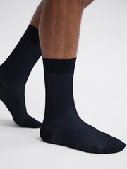 Reiss Navy Cory Two Tone Cotton Socks - Image 2 of 4