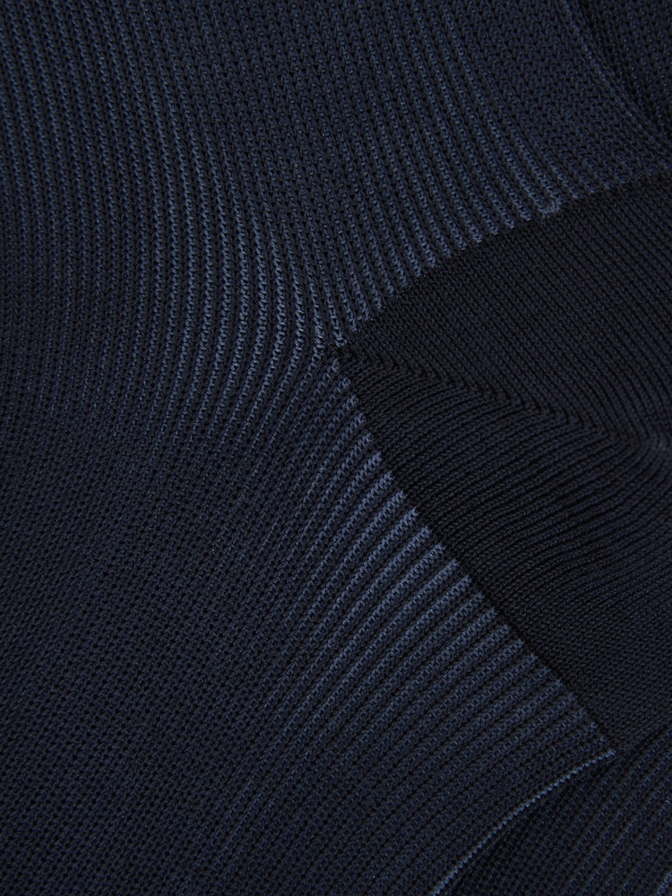 Reiss Navy Cory Two Tone Cotton Socks - Image 4 of 4