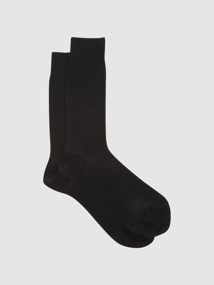 Reiss Black Cory Two Tone Cotton Socks - Image 1 of 4