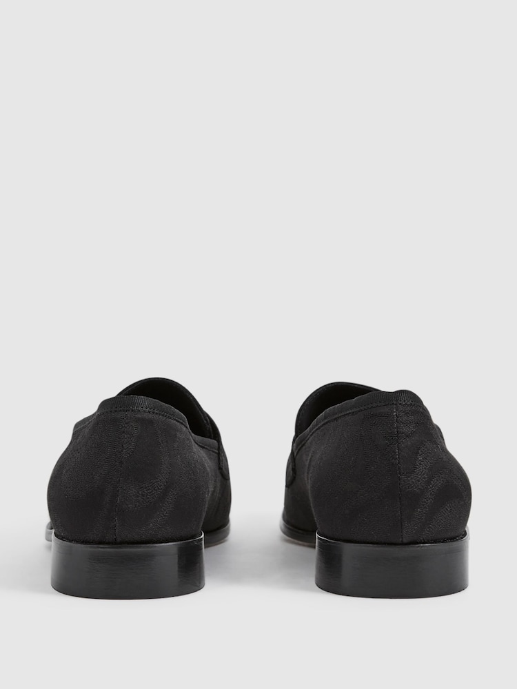 Reiss Black Bay Slip-On Jacquard Loafers - Image 6 of 6