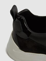 Reiss Black Shelton Leather Trainers - Image 3 of 6