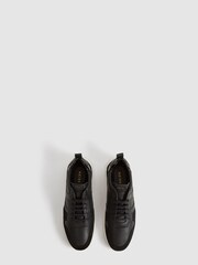 Reiss Black Shelton Leather Trainers - Image 4 of 6