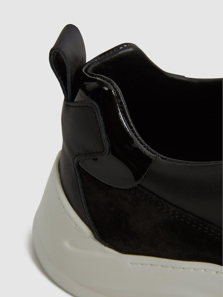 Reiss Black Shelton Leather Trainers - Image 6 of 6
