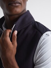 Reiss Navy Dubai Sleeveless Half Zip Funnel Neck Gilet - Image 4 of 8