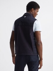 Reiss Navy Dubai Sleeveless Half Zip Funnel Neck Gilet - Image 5 of 8