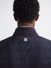 Reiss Navy Dubai Sleeveless Half Zip Funnel Neck Gilet - Image 6 of 8