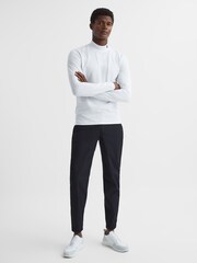 Reiss White Davy Stand Turtle Neck Jersey Top - Image 3 of 6