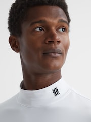 Reiss White Davy Stand Turtle Neck Jersey Top - Image 4 of 6