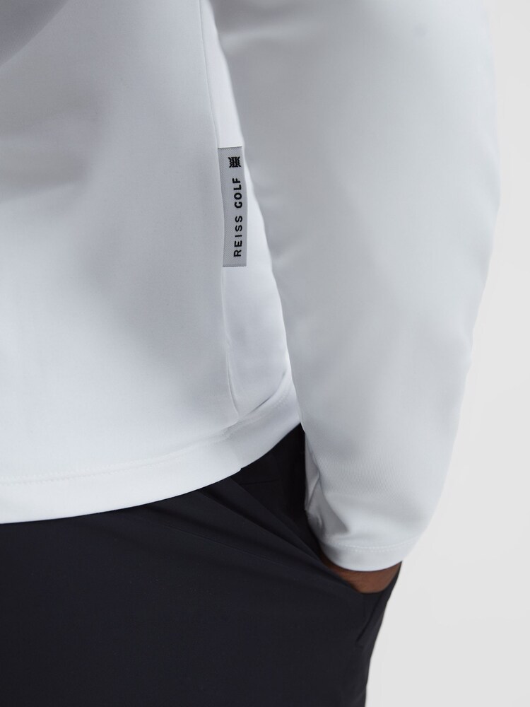 Reiss White Davy Stand Turtle Neck Jersey Top - Image 6 of 6