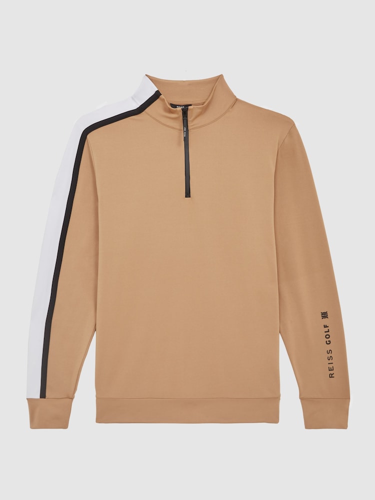 Reiss Camel Kings Half-Zip Golf Top - Image 2 of 6