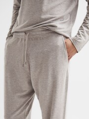Reiss Taupe Melange Jose Drawstring Joggers - Image 4 of 5