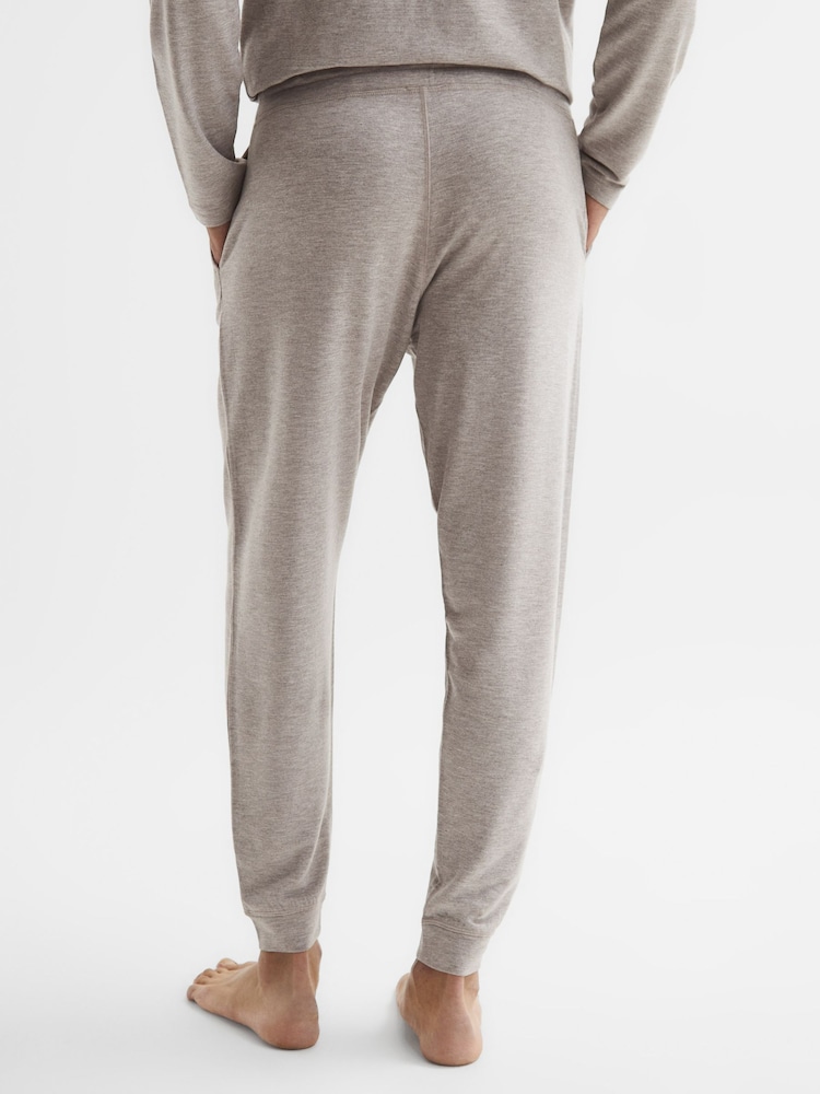 Reiss Taupe Melange Jose Drawstring Joggers - Image 5 of 5